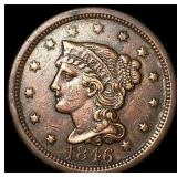 1846 Braided Hair Large Cent CLOSELY  UNCIRCULATE