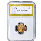 1876 Indian Head Cent PGA MS65 RD