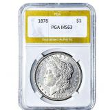 1878 Morgan Silver Dollar PGA MS63