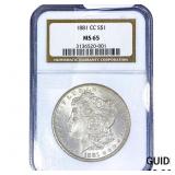 1881-CC Morgan Silver Dollar NGC MS65