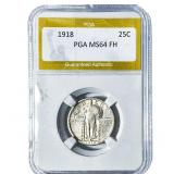 1918 Standing Liberty Quarter PGA MS64 FH