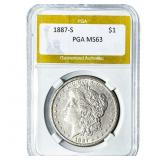 1887-S Morgan Silver Dollar PGA MS63