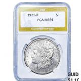 1921-D Morgan Silver Dollar PGA MS64