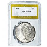 1887 Morgan Silver Dollar PGA MS66