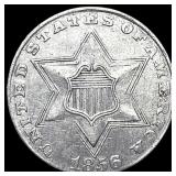 1856 Silver Three-Cent Piece CLOSELY  UNCIRCULATE