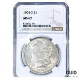 1904-O Morgan Silver Dollar NGC MS67