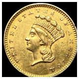 1856 Gold $1 Indian Princess Type 3 CLOSELY  UNCI