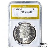 1880-S Morgan Silver Dollar PGA MS66 PL