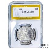 1877 Seated Liberty Half Dollar PGA MS63 PL
