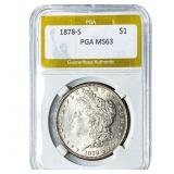 1878-S Morgan Silver Dollar PGA MS63