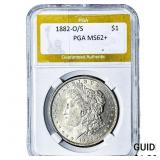 1882-O/S Morgan Silver Dollar PGA MS62+