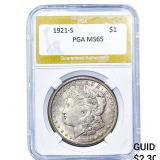 1921-S Morgan Silver Dollar PGA MS65