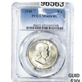1948 Franklin Half Dollar PCGS MS65 FBL