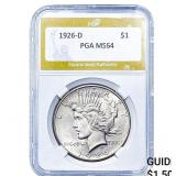 1926-D Silver Peace Dollar PGA MS64