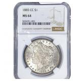 1885-CC Morgan Silver Dollar NGC MS64