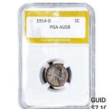 1914-D Wheat Cent PGA AU58