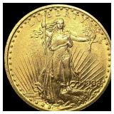 1908 No Motto Saint-Gaudens $20 Gold Double  Eagl