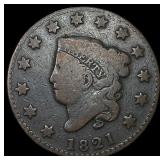 1821 Coronet Head Large Cent NICELY  CIRCULATED