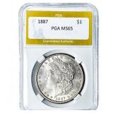 1887 Morgan Silver Dollar PGA MS65