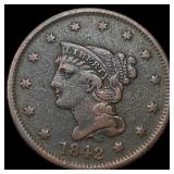 1842 Braided Hair Large Cent LIGHTLY  CIRCULATED