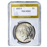1925-S Silver Peace Dollar PGA MS62