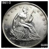 1861-O Seated Liberty Half Dollar CHOICE BU+