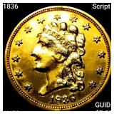 1836 Script 8 $2.50 Gold Quarter Eagle CHOICE AU