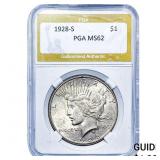1928-S Silver Peace Dollar PGA MS62
