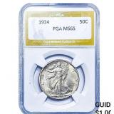 1934 Walking Liberty Half Dollar PGA MS65
