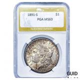 1891-S Morgan Silver Dollar PGA MS63