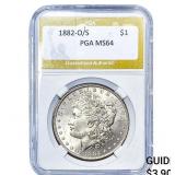 1882-O/S Morgan Silver Dollar PGA MS64