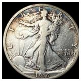1916-D Silver Walking Liberty Half Dollar  LIGHTL