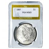 1887 Morgan Silver Dollar PGA MS65