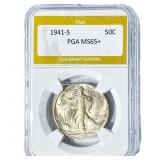 1941-S Walking Liberty Half Dollar PGA MS65+