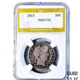 1913 Barber Half Dollar PGA F15