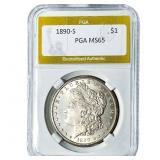 1890-S Morgan Silver Dollar PGA MS65