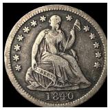 1840 Silver Seated Liberty Half Dime ABOUT  UNCIR