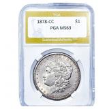 1878-CC Morgan Silver Dollar PGA MS63