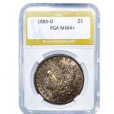 1883-O Morgan Silver Dollar PGA MS64+