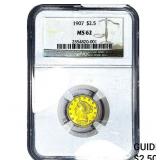 1907 $2.50 Gold Quarter Eagle NGC MS62