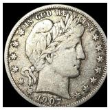 1907-D Silver Barber Half Dollar LIGHTLY  CIRCULA