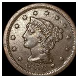 1856 Braided Hair Large Cent ABOUT  UNCIRCULATED