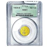 1925-D $2.50 Gold Quarter Eagle PCGS MS61