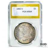 1882-S Morgan Silver Dollar PGA MS64