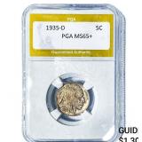1935-D Buffalo Nickel PGA MS65+