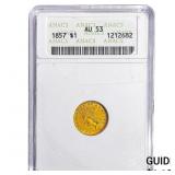 1857 Rare Gold Dollar ANACS AU53