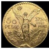 1947 Mexico 1.2057oz Gold 50 Pesos NEARLY  UNCIRC