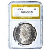 1879-S Morgan Silver Dollar PGA MS65 PL