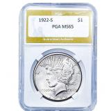 1922-S Silver Peace Dollar PGA MS65