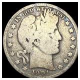 1901-S Silver Barber Half Dollar LIGHTLY CIRCULATE